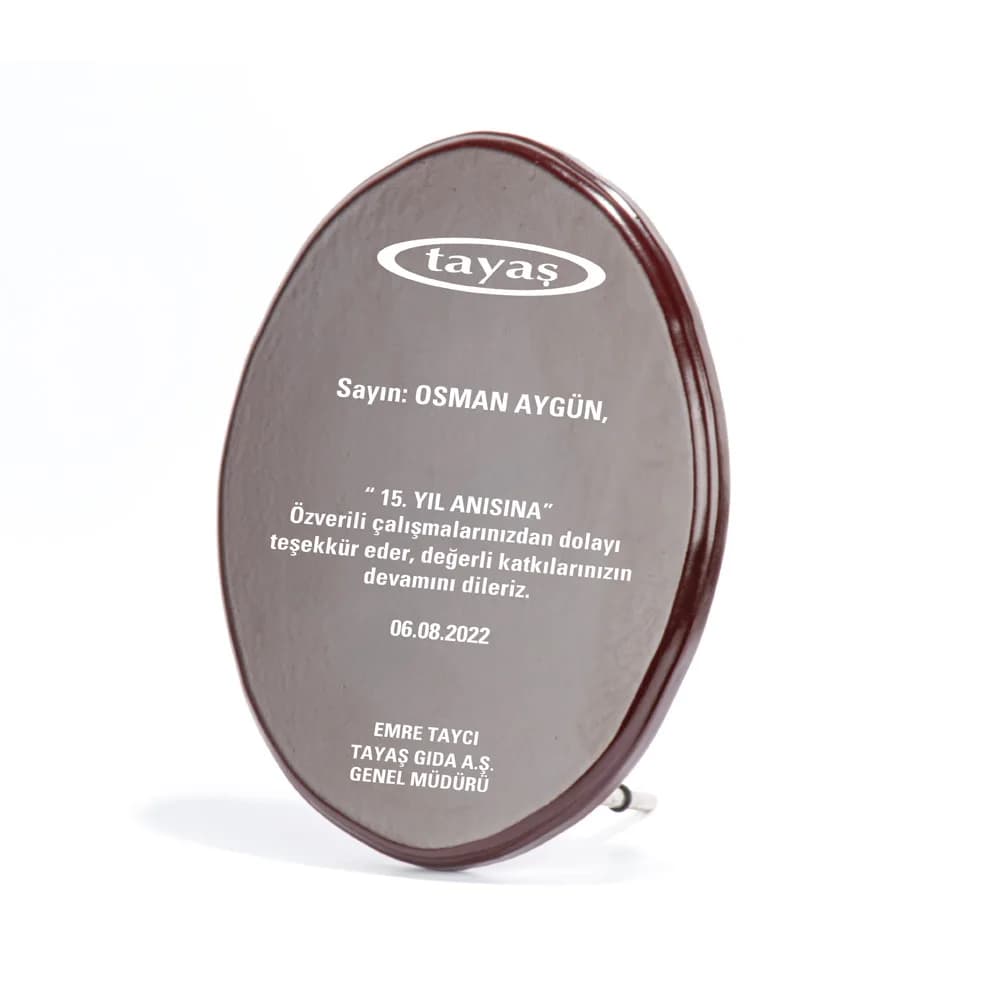 Kutulu Oval Ahşap Plaket 23,5x18,3