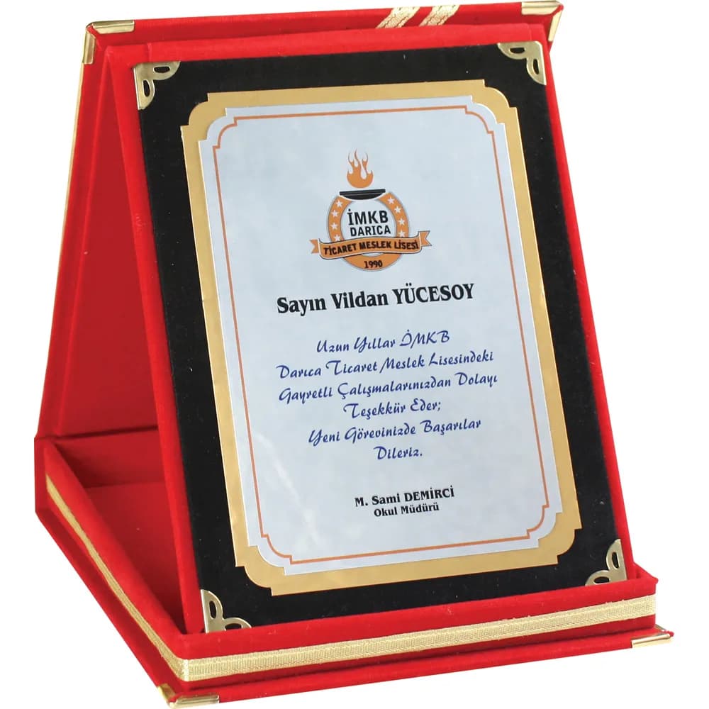 Kadife Albüm Plaket 12x16 — Kırmızı