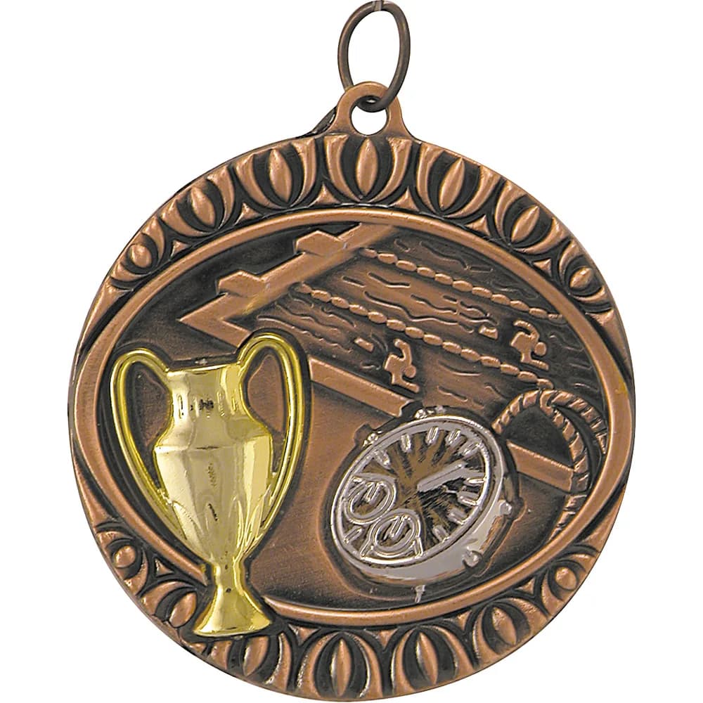 Kronometreli Yüzme Madalyası 5 cm — Bronz