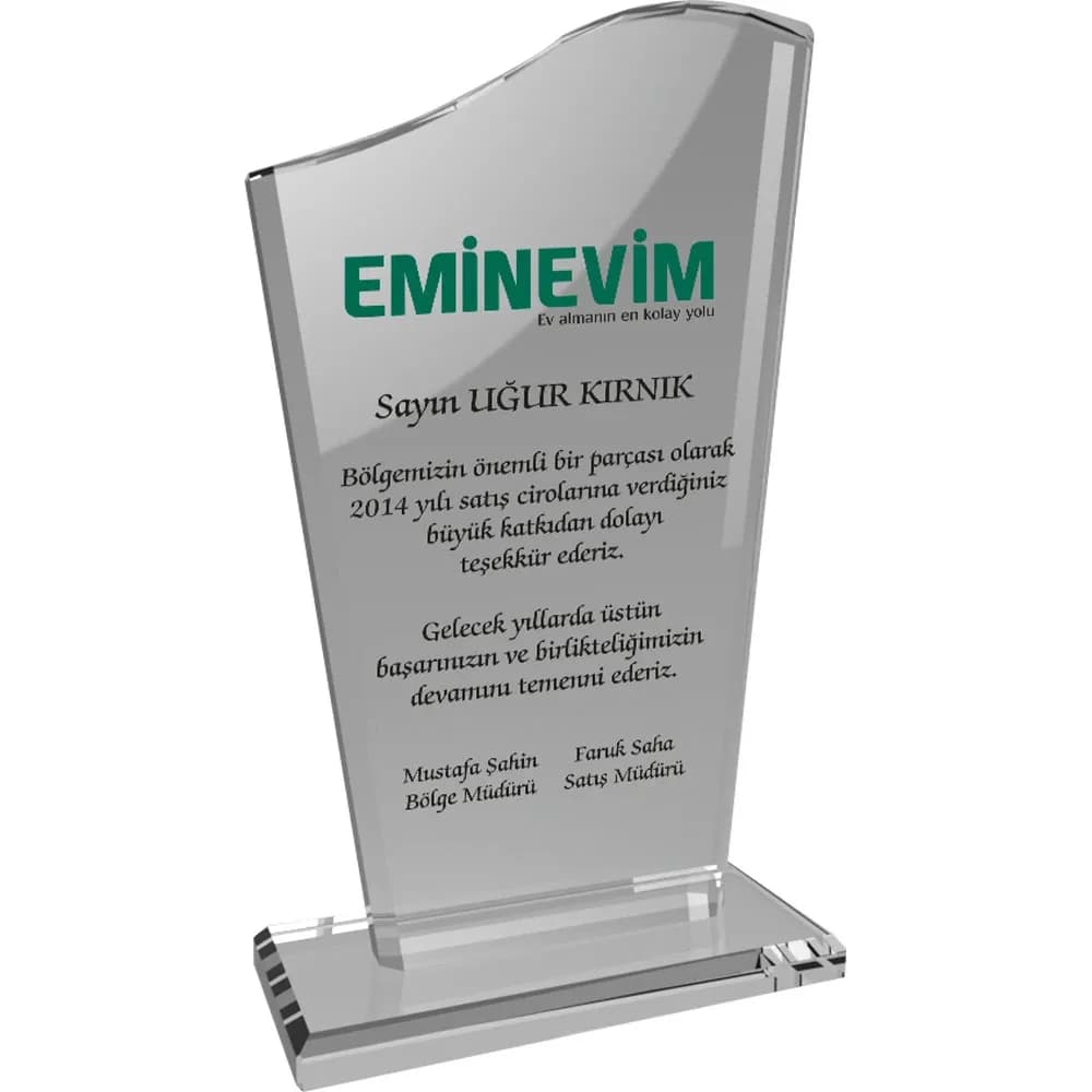Kristal Plaket — Şeffaf
