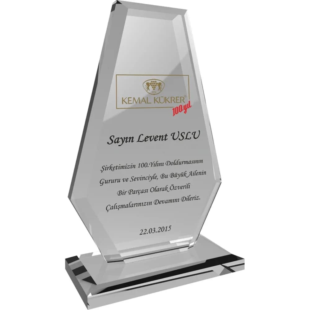 Kristal Plaket — Şeffaf