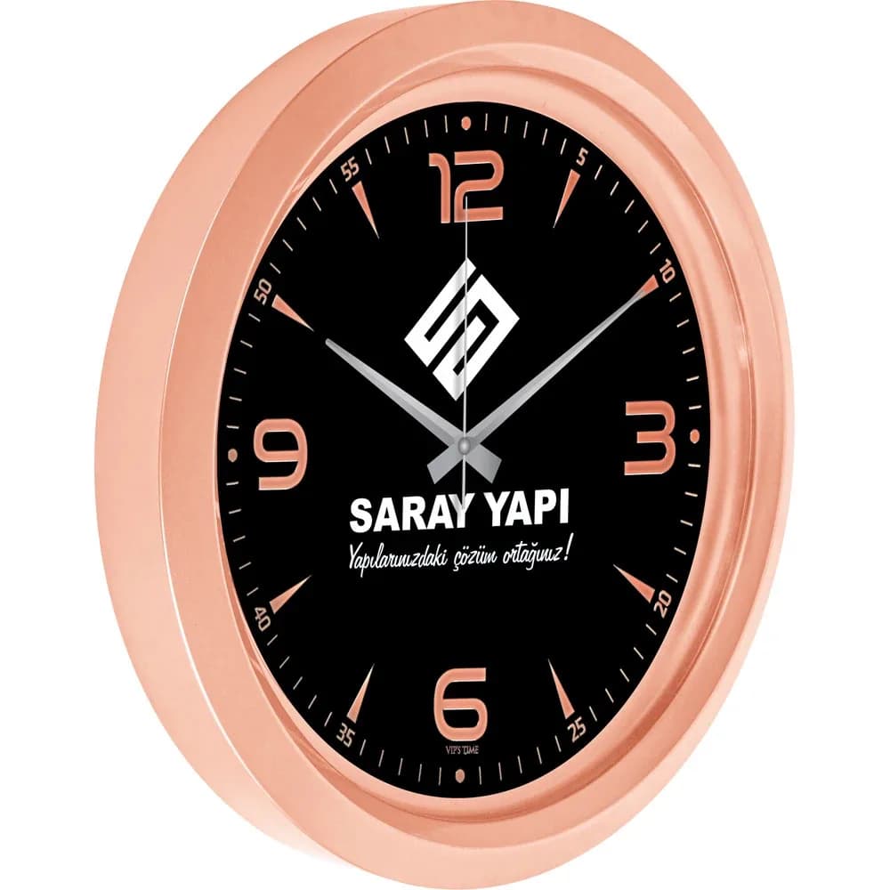 Metalize Duvar Saati — Bronz