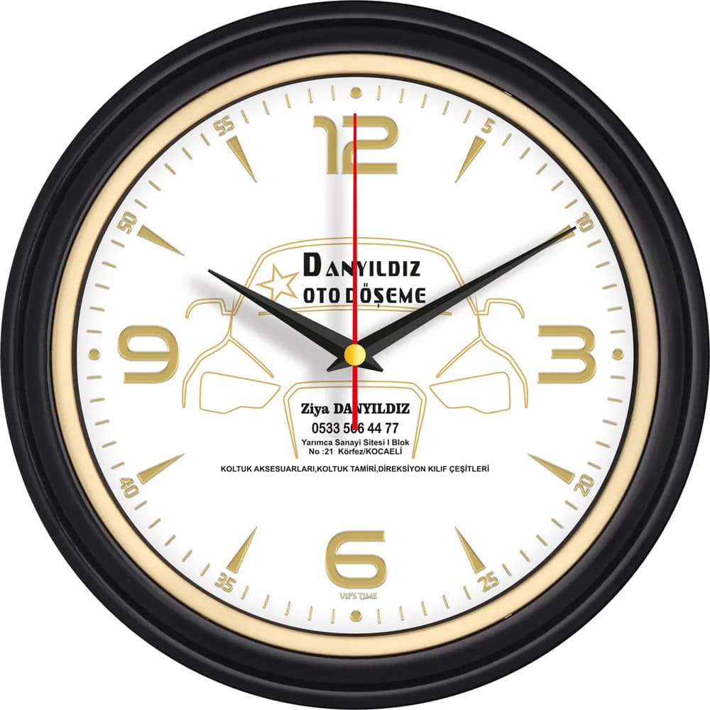 Çift Halkalı Duvar Saati 34 cm