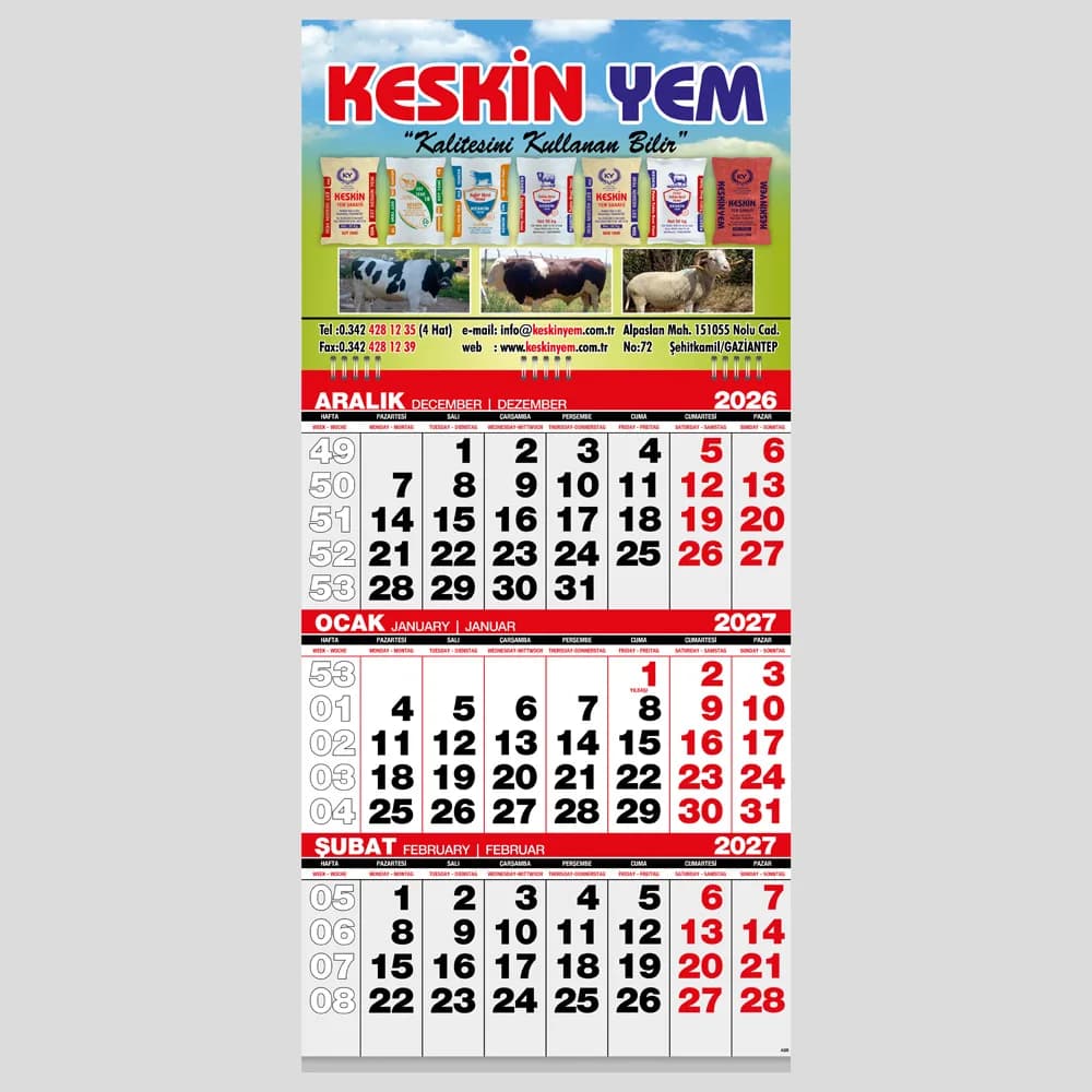 Ekonomik Küçük Gemici Takvim 31x63