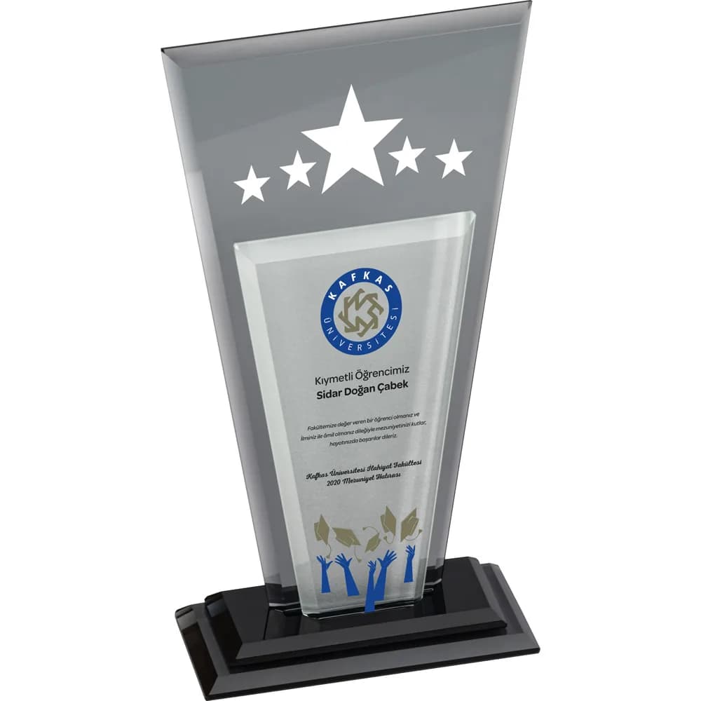 Çift Katmanlı Kristal Plaket 13x25