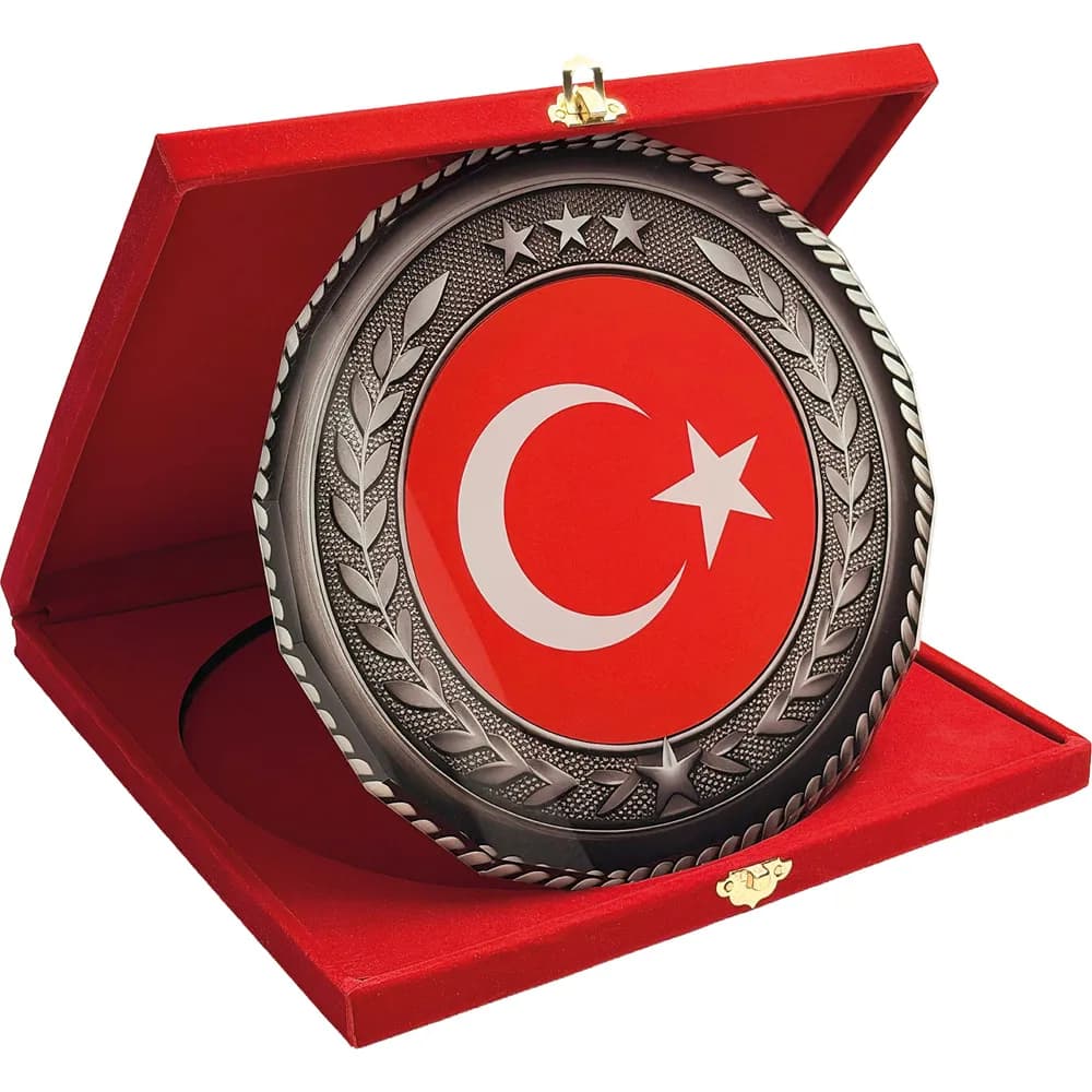 Ay Yıldızlı Kutulu Kristal Plaket