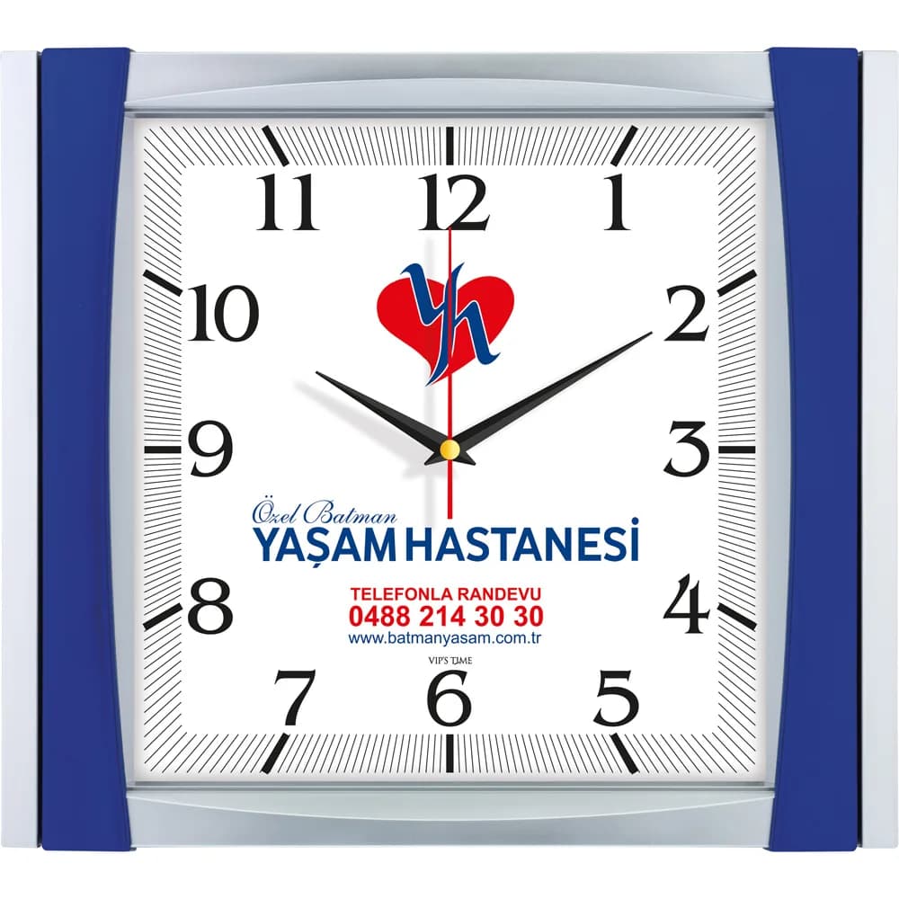 Köşeli Duvar Saati 32,5x36,5