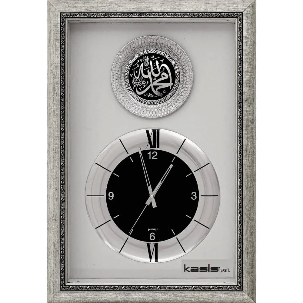 Saatli Duvar Tablosu — Gümüş