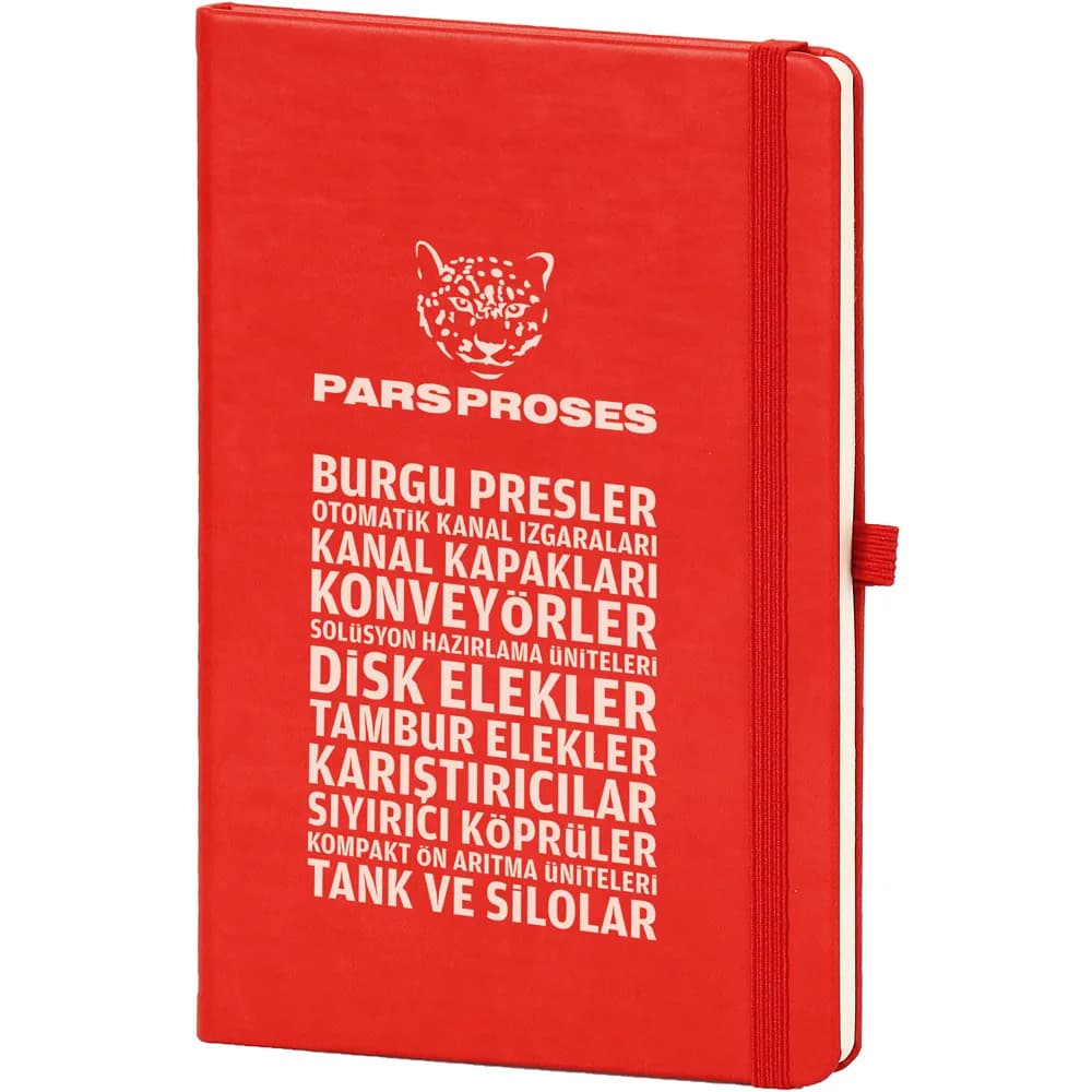 Lastikli Kalemlikli Defter 13x21 — Kırmızı