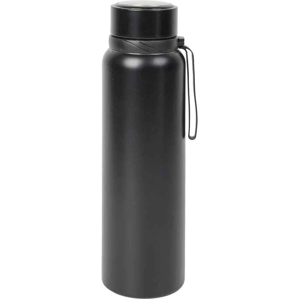Askılı Süzgeçli Termos 1 Litre — Siyah
