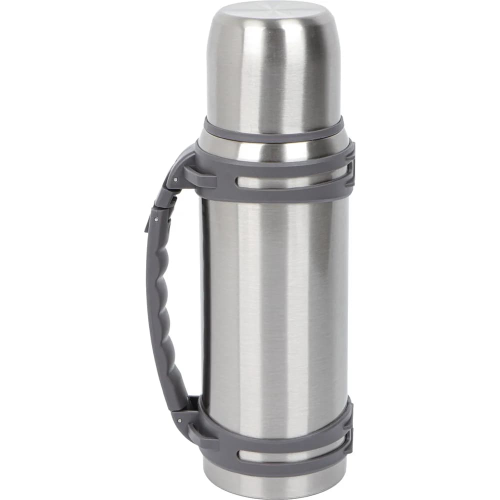 Tutma Saplı Çelik Termos 1,3 Litre — Gümüş