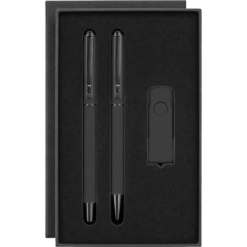 Çift Kalemli USB Bellek Seti — Siyah